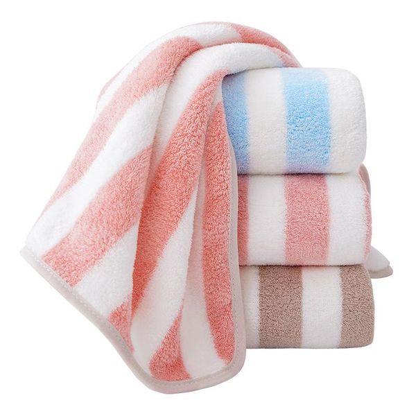 

towel 1/2/3/5pcs/set coral velvet hand bath striped bathroom set beach towels