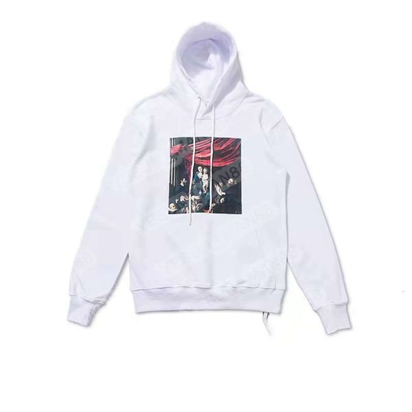 

designer luxury of classic arrowhead katoen hip hop heren hoodie couples of black white goddess print men and women casual hooded