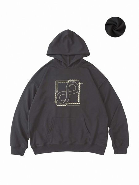 

men polka dot and number print hooded sweatshirt 35me#, Black