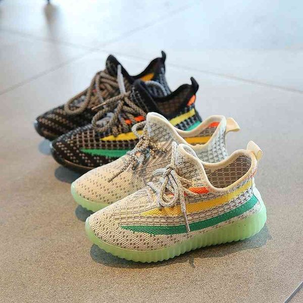 

children's girl's close sports net spring and autumn students' running shoes with breathable mesh surface casual men's, Black