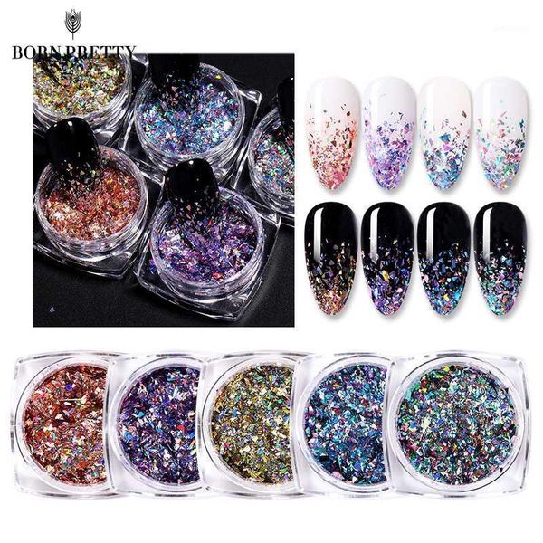 

pretty nail sequins flakes sparkly glitter mixed colorful shining holographics laser irregular 3d decorations 1box1, Silver;gold