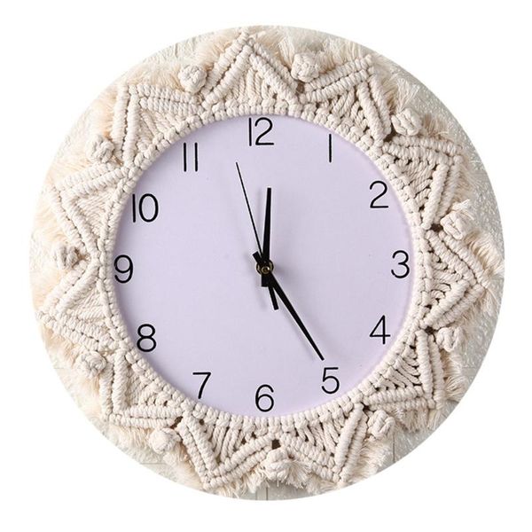 

creative woven frame wall clock diy simple design hanging watch for home bedroom living room dormitory decorations clocks