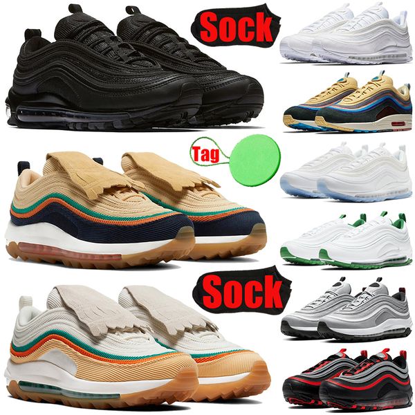 

with tag sock 97 sean wotherspoon 97s mens womens running shoes triple black white ice mschf x inri jesus celestial gold men trainers sports