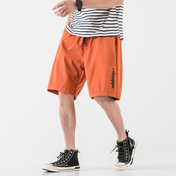 

summer casual shorts men loose straight hip hop mens solid cool beach for homens streetwear men's, White;black