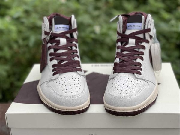 

authentic 1 high og a ma maniere outdoor shoes men sail burgundy crush 3s mocha white medium grey violet ore sports sneakers with box
