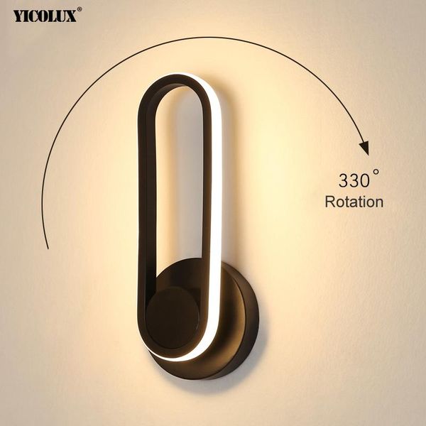 

wall lamps modern led lights mounted for bedroom living study room creative rotatable white black painted wandlamp luminaria deco