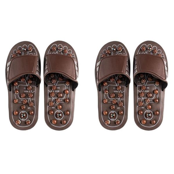 

pair acupressure foot massager massage slippers shoes reflexology sandals relief plantar fasciitis arthritis s & xl electric massagers