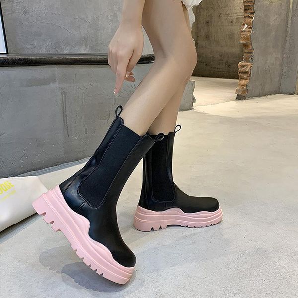 

boots high keep warm knee-high heels for women fashion shoes 2021 winter color outdoor non-slip all-match, Black