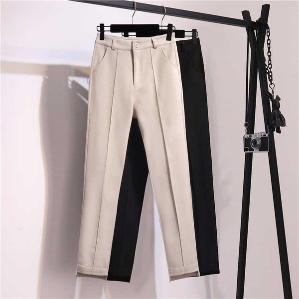 

women's pants & capris fashion high waist autumn winter korean loose and thick small foot harem ladies radish nine g750 s7gm, Black;white