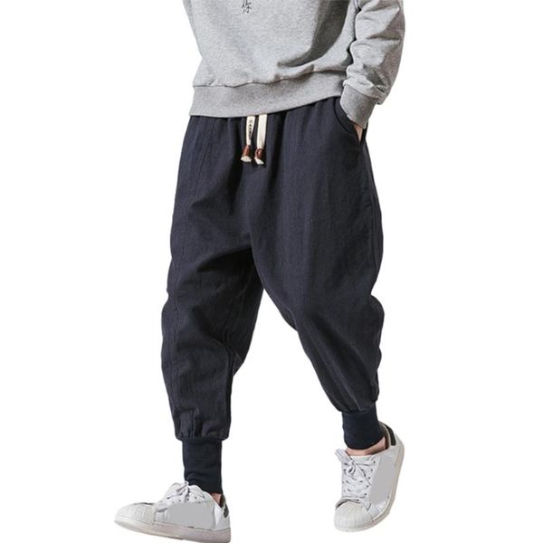 

men's pants men hip hop wide leg harem casual loose joggers dance 2021 fashion trousers male clothes streetwear, Black