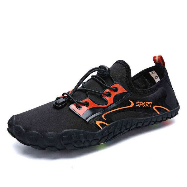 

men's outdoor five finger diving shoes upstream women's snorkeling beach wading swimming fishing, Black