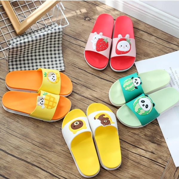 

women slippers flip flops summer fruit slides banana bear girls casual house shoes 36-41, Black