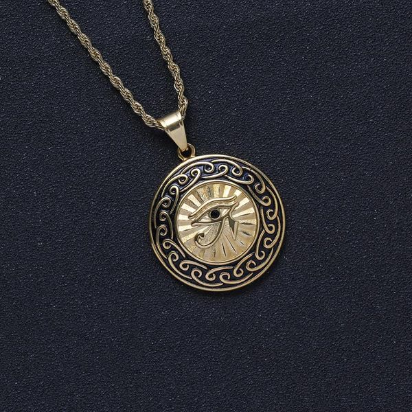 

pendant necklaces stainless steel round eye pendants&necklace for men and women sn212, Silver