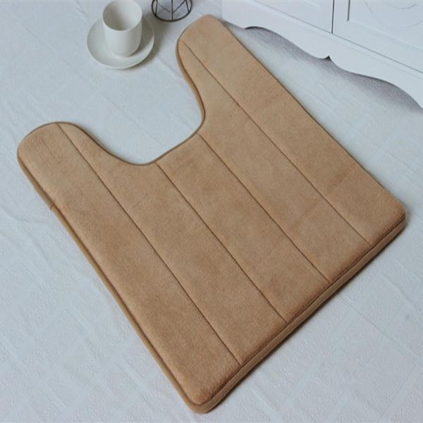 

1pc u-shaped coral velvet bathroom mat toilet anti-slip carpet rug bath mats