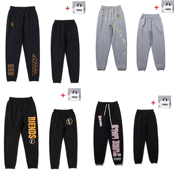 

men's pants casual letter printing men and women the same cotton loose trousers high qualit 08110102, Black