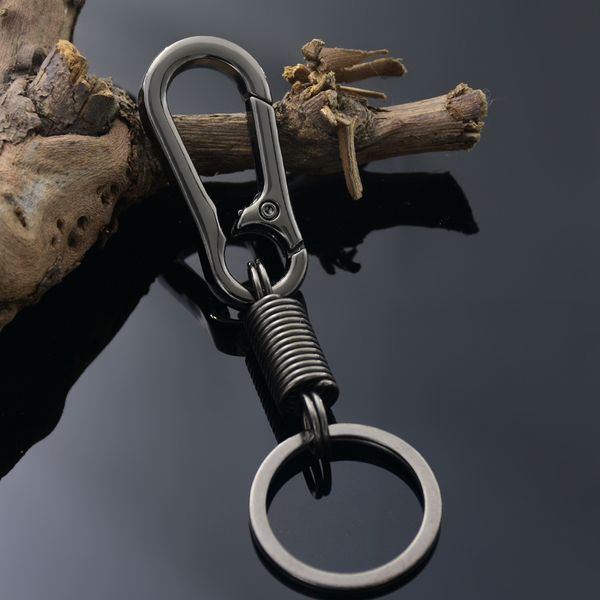 

black carabiner keychain key ring waist hanging key chain key holder sleutelhanger portachiavi chaveiro llaveros hombre, Silver