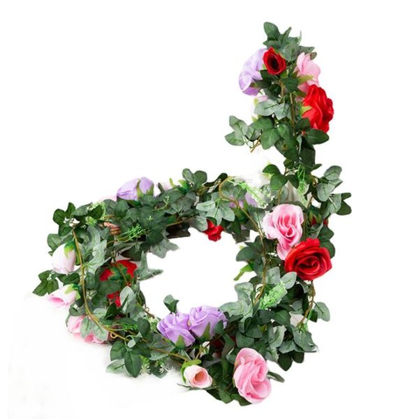 

decorative flowers & wreaths 175cm simulation rose rattan wedding living room porch ceiling el door garden decoration pography props furnish