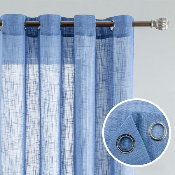 

linen sheer curtains for living room bedroom window decoration solid color cotton and tulle white curtain & drapes