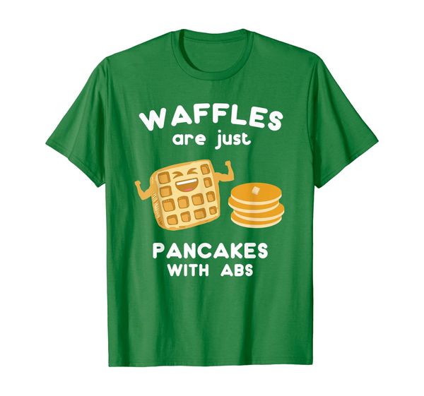 

waffles are just pancakes with abs shirt funny pun t-shirt, White;black
