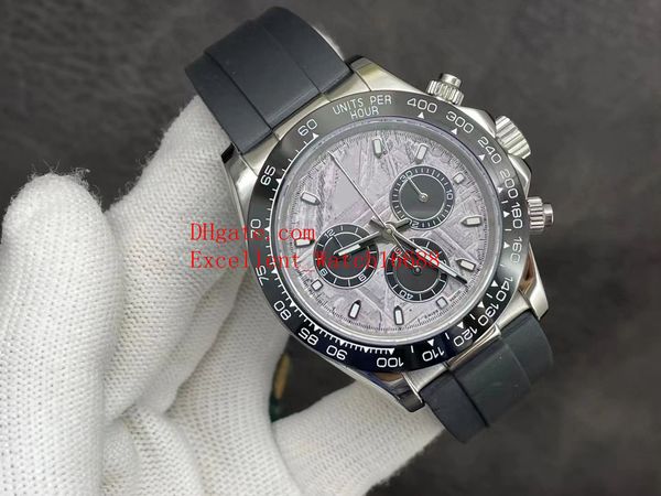 

5 colors bp factory chronograph working 7750 movement automatic mens wristwatches 40 mm 116519 ceramic bezel rubber bands strap mens watch w, Slivery;brown