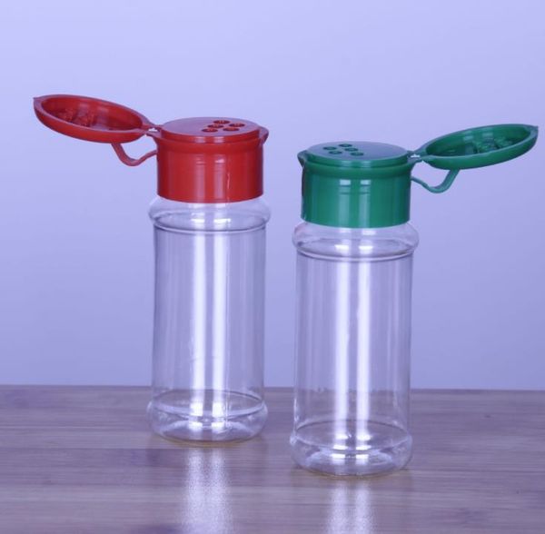 Leere Plastikgewürzflaschen Set für die Aufbewahrung von BBQ -Sauce Salzpfeffer, Glitzer Shakers Flaschengläser 60 ml/2 oz SN2354