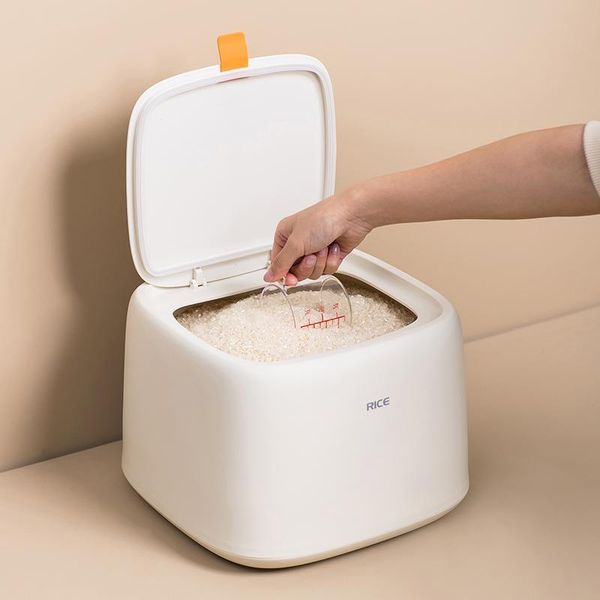 

storage bottles & jars kitchen plastic 10kg rice grain box bucket sealed moisture-proof large pet container mildew anti-oxidation