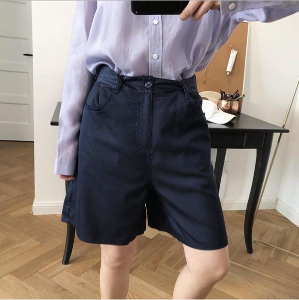 

woman short tencel silk shorts women's jeans, Blue