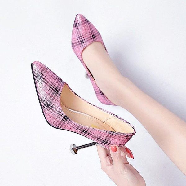 

high thin heels women pumps pointed toe shallow ladies shoes black female dress
