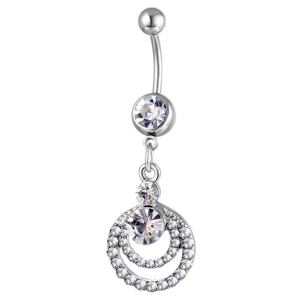 

d0586 belly navel button ring, Silver