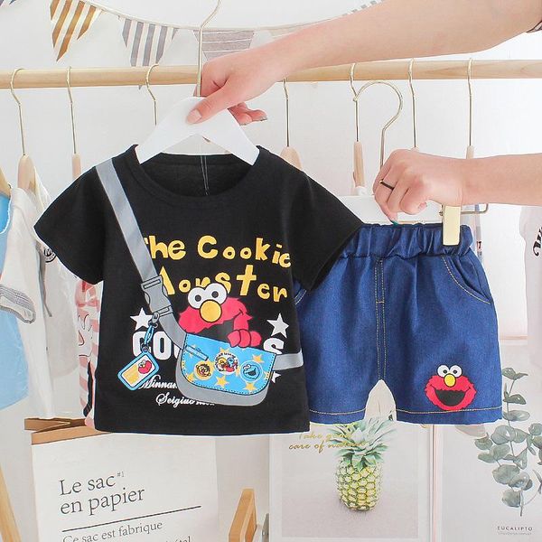 

clothing sets summer baby clothes suit children fashion boys girls cartoon t-shirt shorts 2pcs/set toddler casual kids tracksuits, White