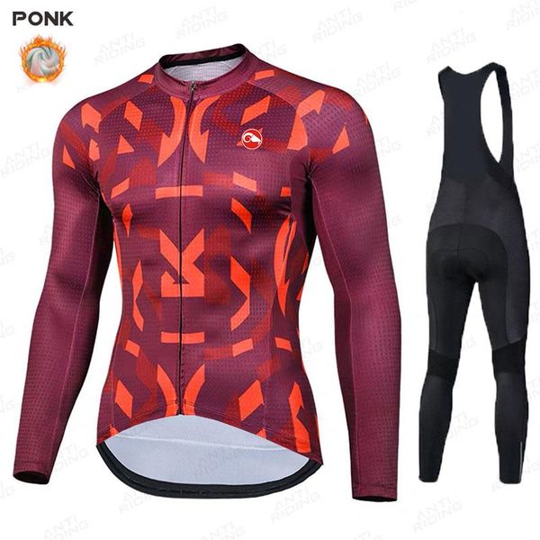 

racing sets anti-riding winter fleece cycling ropa ciclismo men's jerseys outdoor bike bicycle long sleeve clothing suits, Black;blue