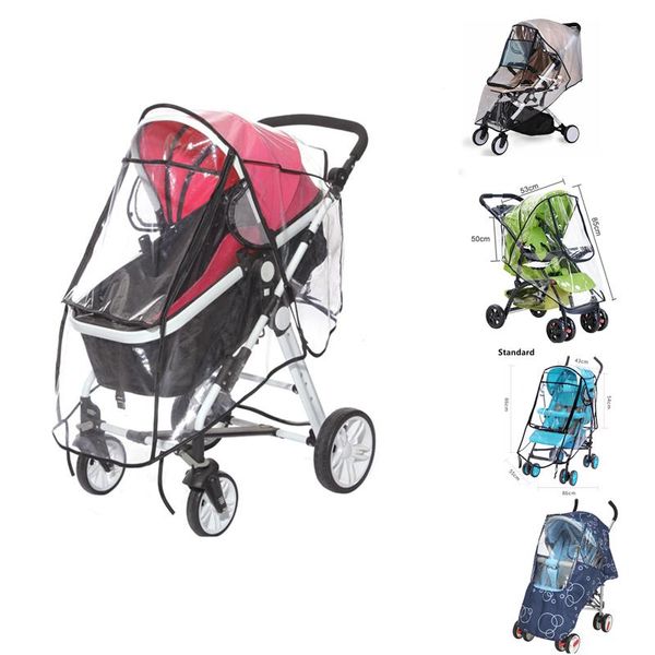 

stroller accessories waterproof rain cover transparent wind dust shield zipper open for baby strollers pushchairs raincoat parts &