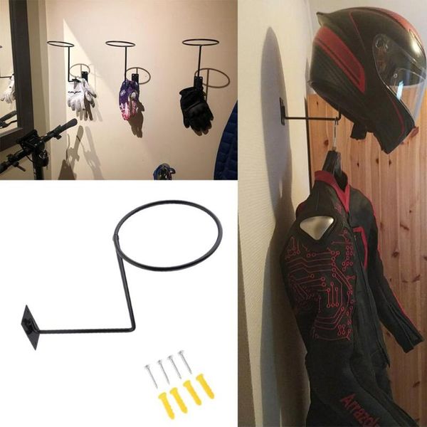 

steel motorcycle accessories helmet holder hanger rack wall mounted hook for coats hats caps black helmets