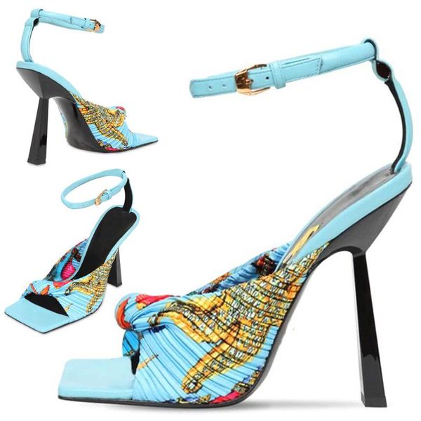 

sandals women square high heel slide open toe evening party shoe ankle strap summer fashion lady d-sp-1, Black