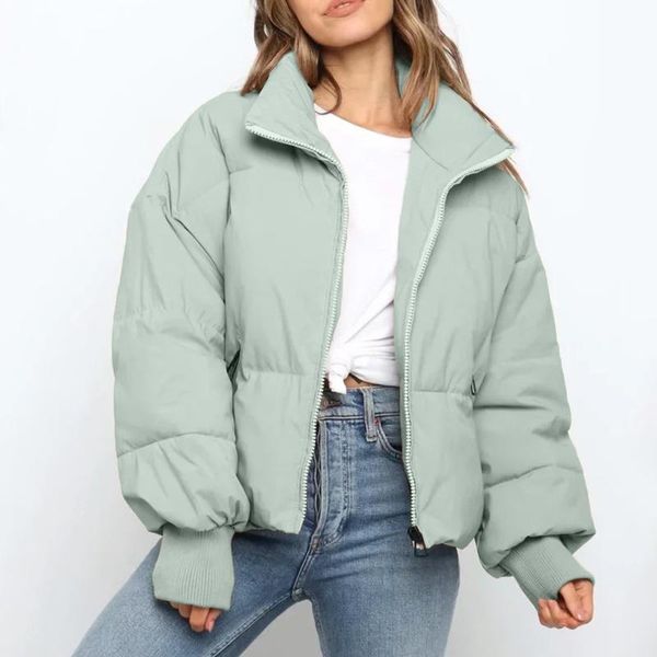 

women's down & parkas hoodie short jacket winter turn-down collar coat warm korean fashion outwear clothing, Black