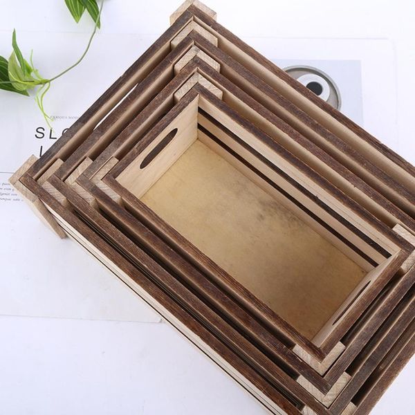 

creative rectangular wooden deskstorage basket desk organizer box p31e baskets