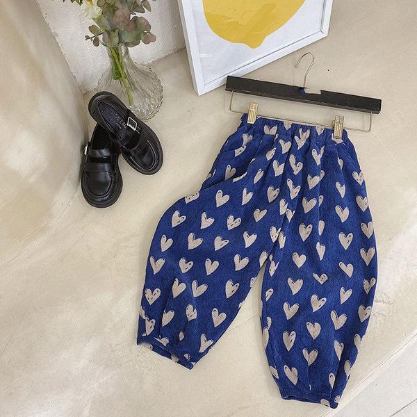 

trousers pants full length cotton elastic waist casual fashion comfortable simple spring autumn children clothes for kids, Blue