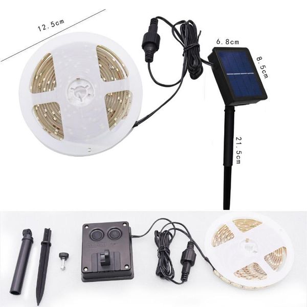 

strips led strip 3m 150led light solar powered ip65 indoor outdoor decoration fairy flexible warm cold whit