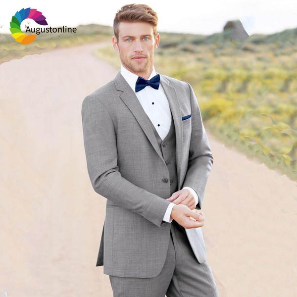 

men's suits & blazers custom made grey men for wedding slim fit groom tuxedos pants man blazer jacket groomsmen 3piece terno, White;black