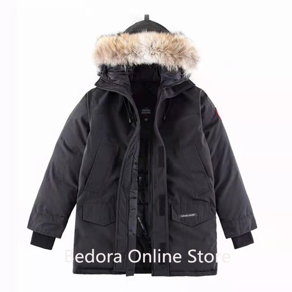 

men's women's mountain dog leather et, warm windproof camouflage coat, luxury brand, Black