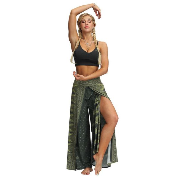 

harem casual summer loose trousers women capri baggy boho aladdin print fashion split jumpsuit t2g, Black;white