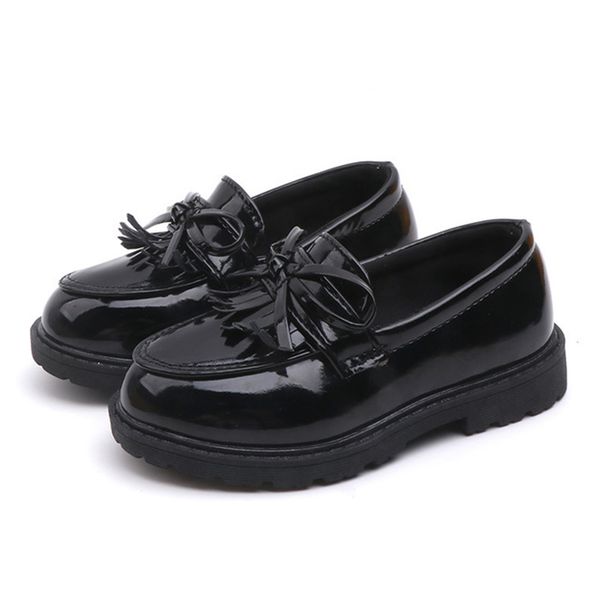 

girls leather shoes 2019 autumn fashion tassel kids party shoes bow baby girls shoes princess size 31-37 black sy050, Black;red