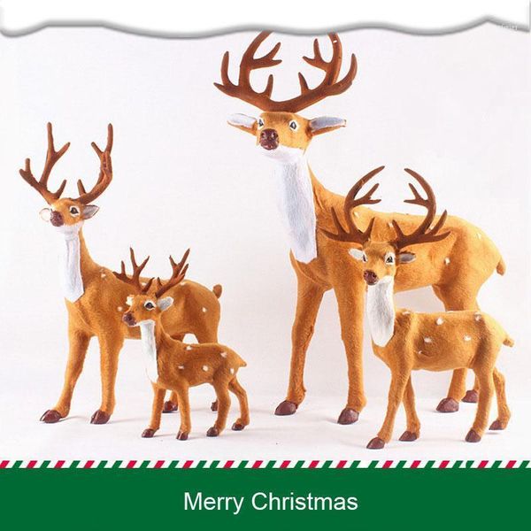 

christmas decorations simulated plush reindeer furry deer merry decor for home ornament happy year1