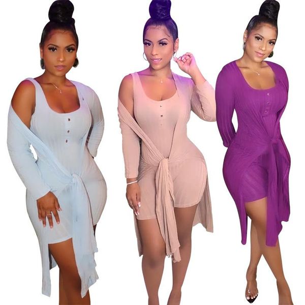 

women's tracksuits simple pure color deep v neck sleeveless bro and pants tight club party lady fashion, Gray