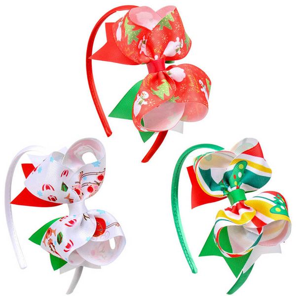 

girls hair accessories sticks christmas ribbon bows kids headbands childrens head bands party ornaments b8876, Slivery;white