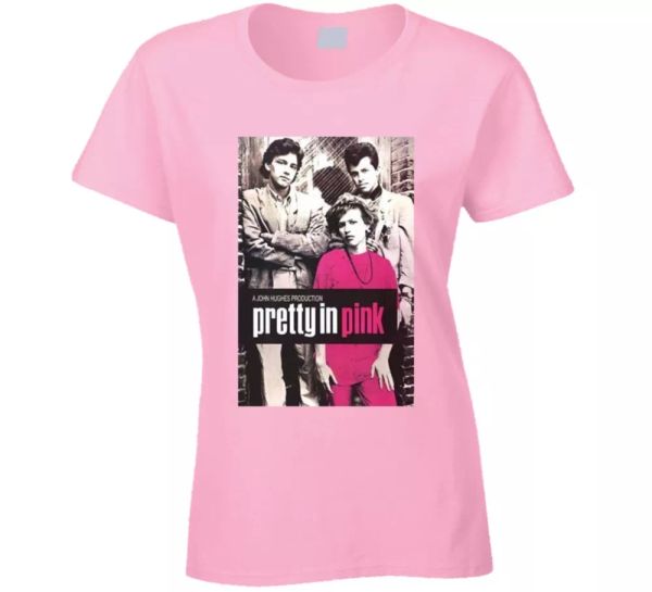 

pretty in pink 80s teen movie cult fan t shirt, White;black
