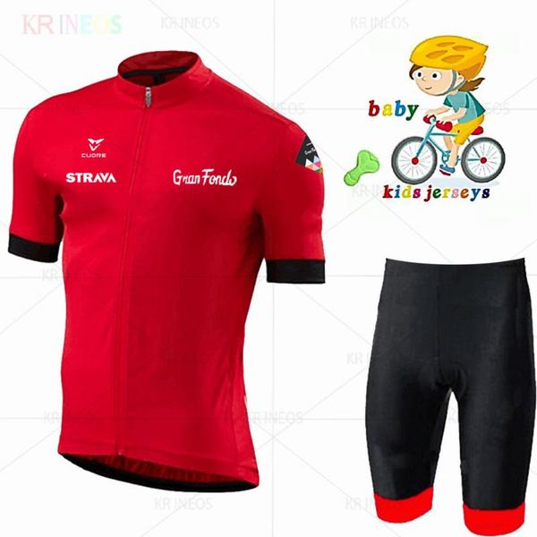 

racing sets 2021 quick step kids cycling jersey boys short sleeve shorts sports clothing, Black;blue