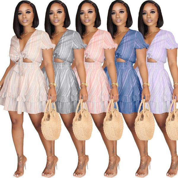 

fashion women a line mini dresses deep v neck short sleeves ruffles bow girls dress club party 2021 arrivals casual, Black;gray