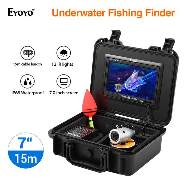 

fish finder eyoyo ef07hr 720p 7inch 15m/30m 8gb dvr sea fishing camera underwater for ice with ips screen