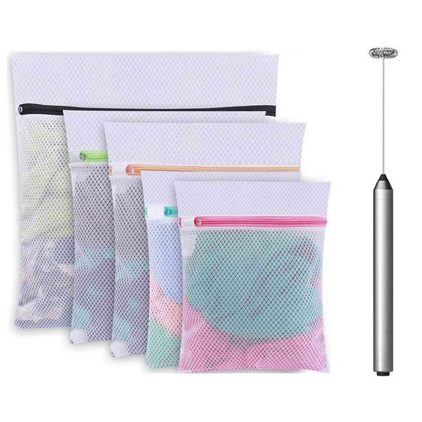 

laundry bags 1 pcs battery operated mini mixer electric foam maker & mesh for sweater,blouse,hosiery,bras,etc.